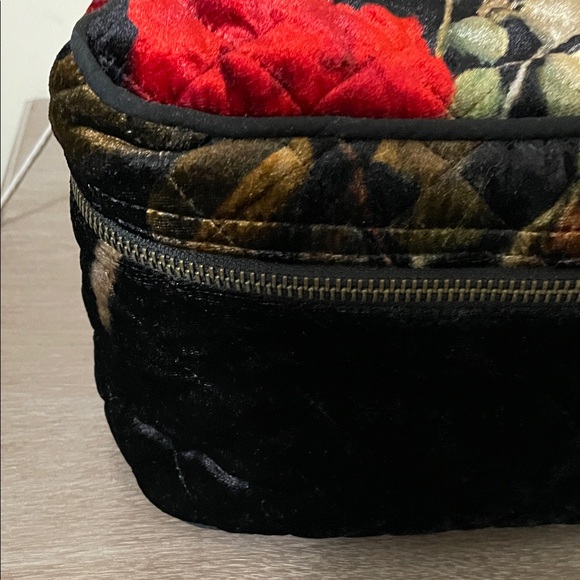 Johnny Was Black and Red Velvet Floral Bag - Picture 11 of 14